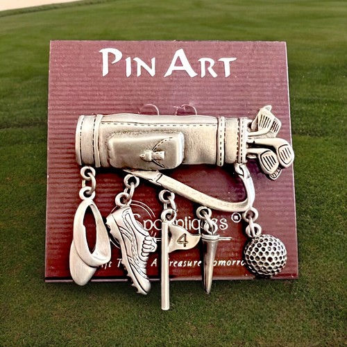 Golf charm brooch - charm,