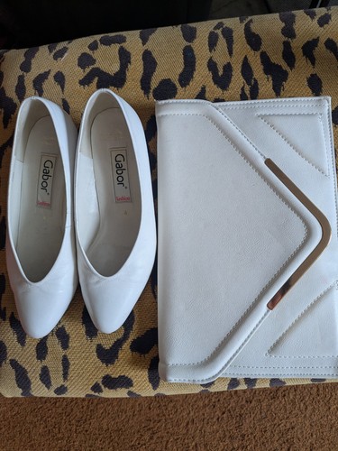 Vintage white leather - leather, court